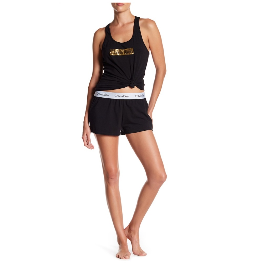 Calvin Klein Logo Women's Black Sleep 2 Piece Set - Picture 4 of 5